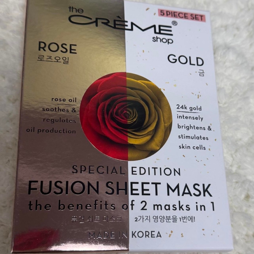 The Creme Shop Rose & Gold Fusion Sheet Mask 5 piece set NEW